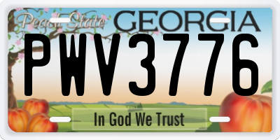 GA license plate PWV3776
