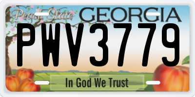 GA license plate PWV3779