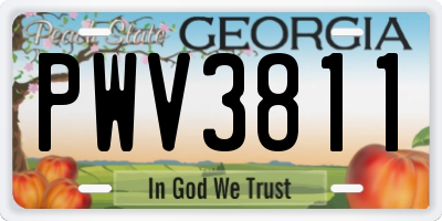 GA license plate PWV3811