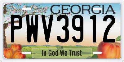 GA license plate PWV3912