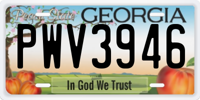 GA license plate PWV3946