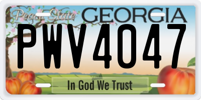 GA license plate PWV4047