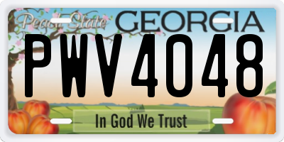 GA license plate PWV4048