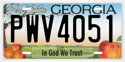 GA license plate PWV4051