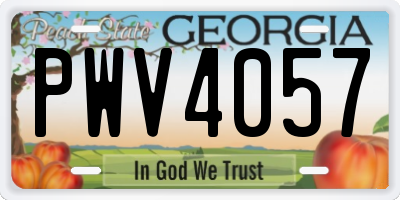 GA license plate PWV4057