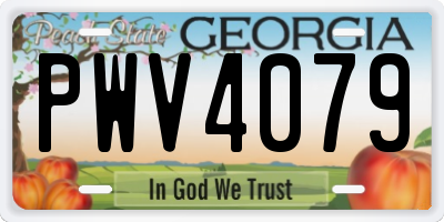 GA license plate PWV4079