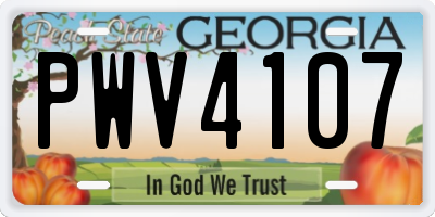 GA license plate PWV4107