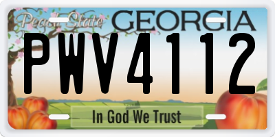 GA license plate PWV4112