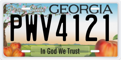 GA license plate PWV4121