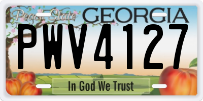 GA license plate PWV4127