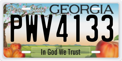 GA license plate PWV4133