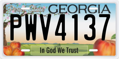 GA license plate PWV4137