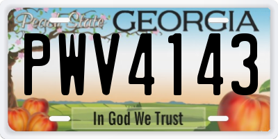 GA license plate PWV4143