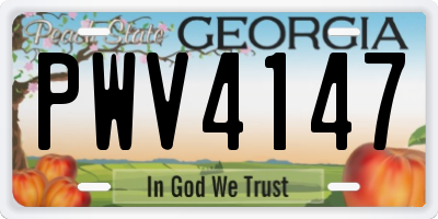 GA license plate PWV4147