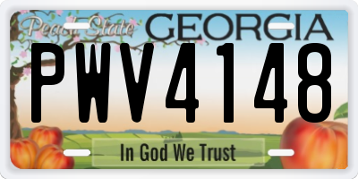 GA license plate PWV4148