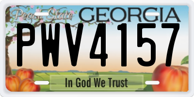GA license plate PWV4157