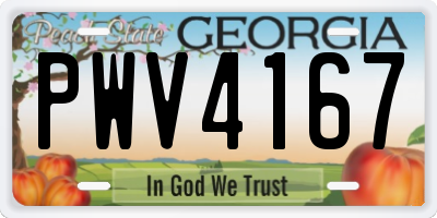 GA license plate PWV4167