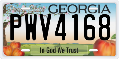 GA license plate PWV4168