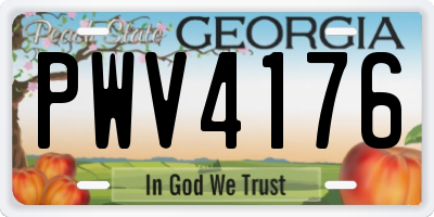 GA license plate PWV4176