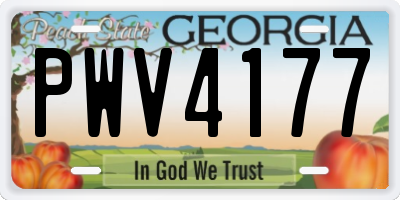 GA license plate PWV4177