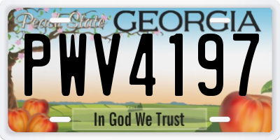 GA license plate PWV4197