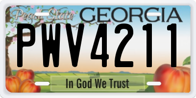 GA license plate PWV4211