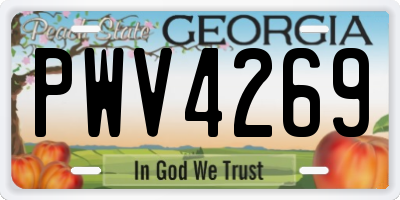 GA license plate PWV4269