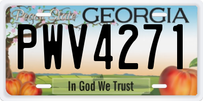 GA license plate PWV4271