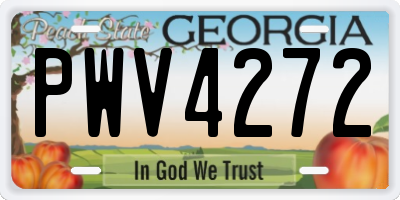 GA license plate PWV4272