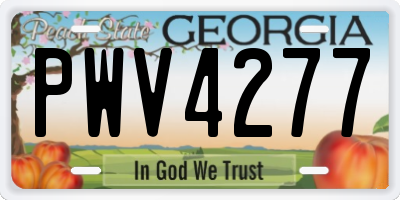 GA license plate PWV4277