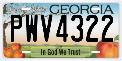 GA license plate PWV4322