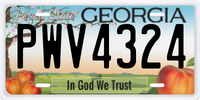 GA license plate PWV4324