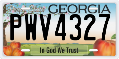GA license plate PWV4327