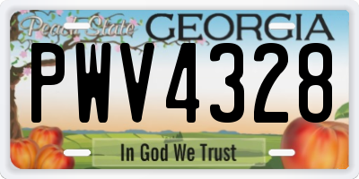 GA license plate PWV4328
