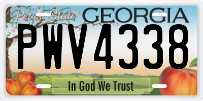 GA license plate PWV4338