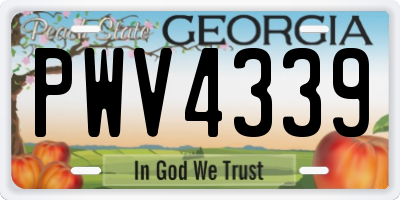 GA license plate PWV4339