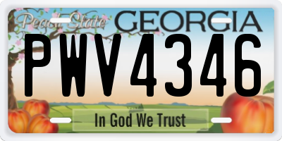 GA license plate PWV4346