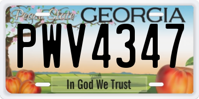 GA license plate PWV4347