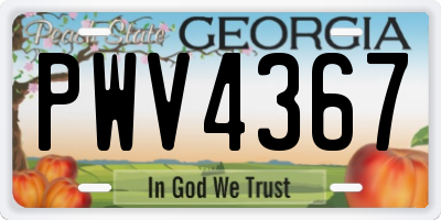 GA license plate PWV4367