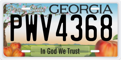 GA license plate PWV4368
