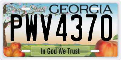 GA license plate PWV4370