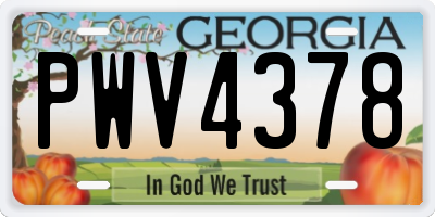 GA license plate PWV4378