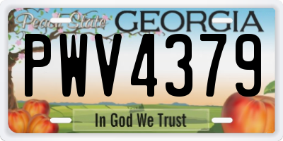 GA license plate PWV4379