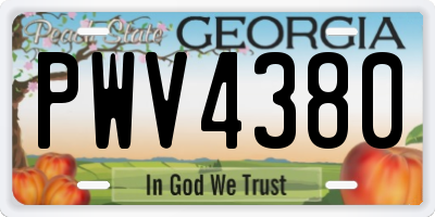 GA license plate PWV4380