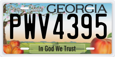 GA license plate PWV4395