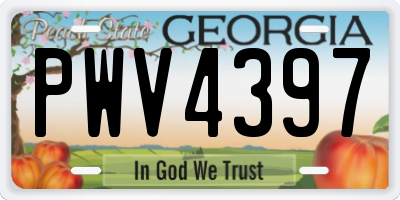 GA license plate PWV4397