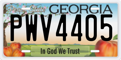 GA license plate PWV4405