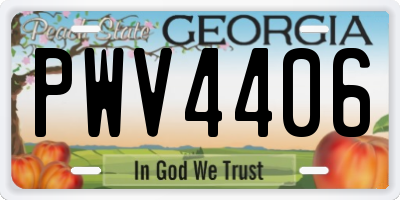 GA license plate PWV4406