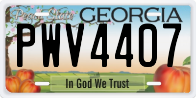GA license plate PWV4407