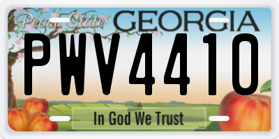GA license plate PWV4410